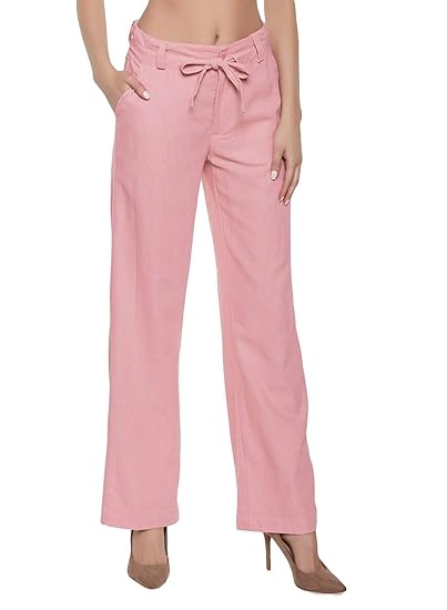 pink slim pants