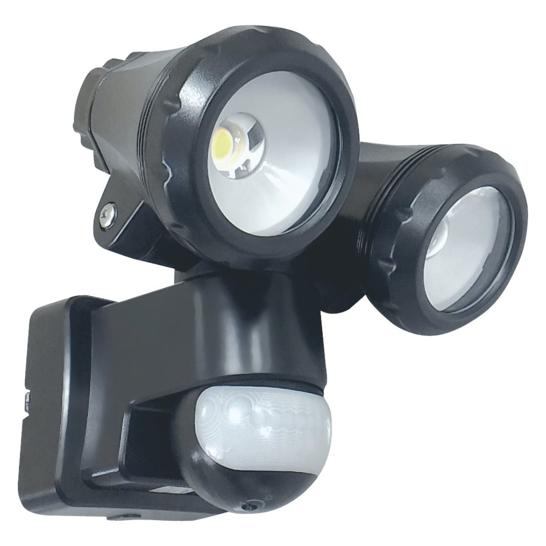 ELRO LT3510P Outdoor Light with 2 LED Swivel Heads - Motion Sensor - Range up to 12 m and 180° Detection Angle - 2 x 10W - 1550LM - Black - 15 x 19 x 19 cm