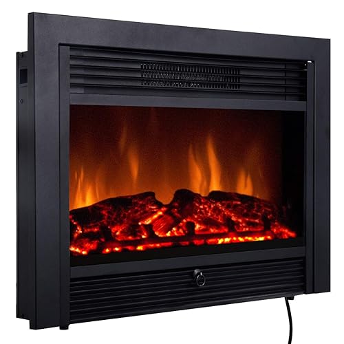 Giantex 28.5'' Electric Fireplace Insert Recessed Mounted with Remote