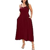 RWJ Women's Plus Size Dresses with Pockets V-Neck Sleeveless Maxi Dress for Wedding Guest Dress Formal Cocktail