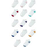 Amazon Essentials Unisex Kids and Toddlers' Cotton Low Cut Cushioned Socks for Boys Girls Toddlers, 14 Pairs