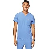 FIGS Leon Scrub Top for Men – 3 Pockets, Tailored Fit, Modern V-Neck, 4-Way Stretch, Moisture-Wicking