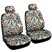 BDK Camo Gray Forest Car Seat Cover & Floor Mat Set - Front Rear Headrests, 4 Floor Mats - Universal Fit