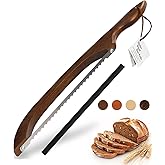 indirewash 16.5” Bread slicer for Homemade Bread, Serrated Bread Knife for homemade bread with Bow Design, Premium Bread Knife, Bread Slicer, Bread Cutter for Bagels, Baguettes, Dark Brown Color
