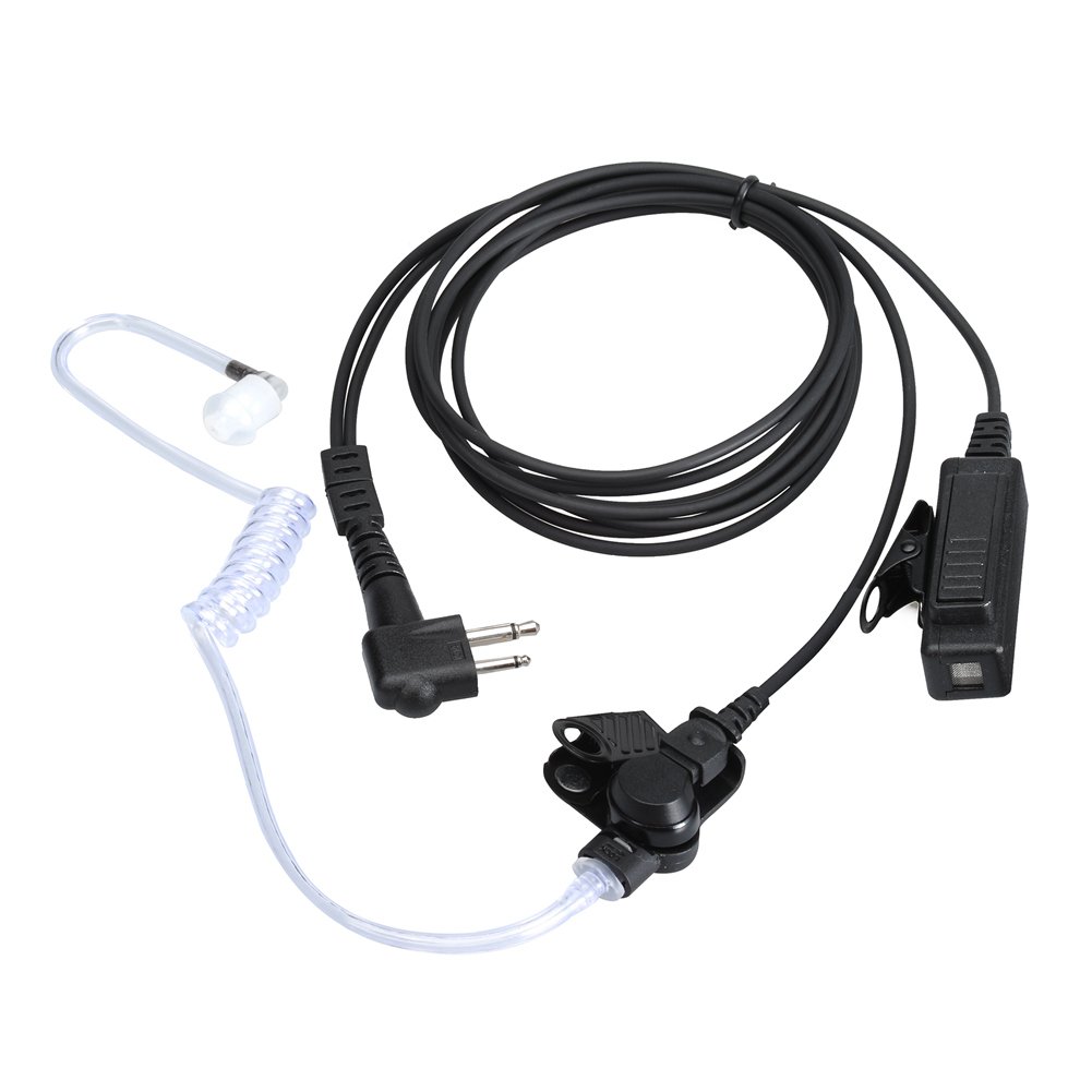 KCTIN Earpieces for Motorola Walkie Talkies with Mic 2 Pin Acoustic Tube Headset and PPT for CP200 GP2000 XU1100 PRO1150 MU12 (1 Pack)