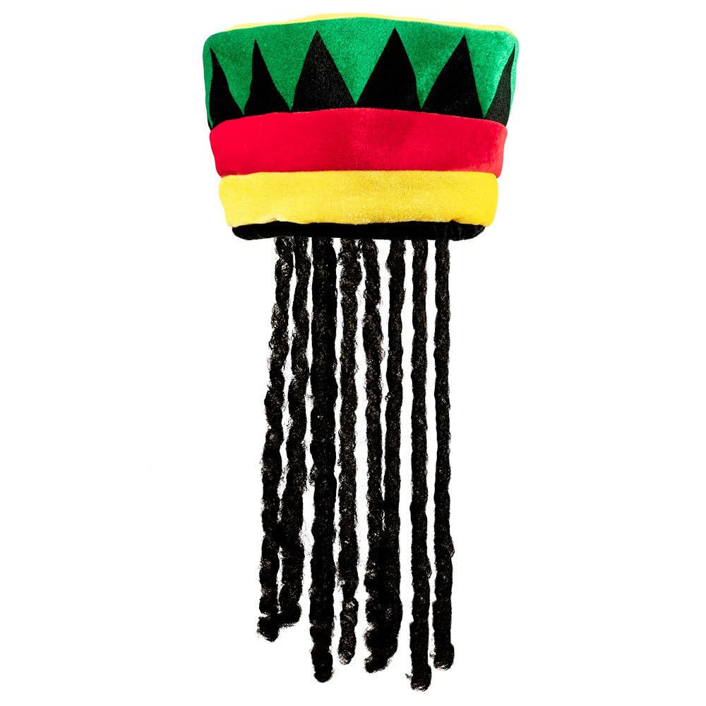 Boland 82018 Rastaman Hat with Dreadlocks for Adults, Jamaica Hat, Hat with Braids, Unisex, Carnival, Carnival, Halloween, Theme Party