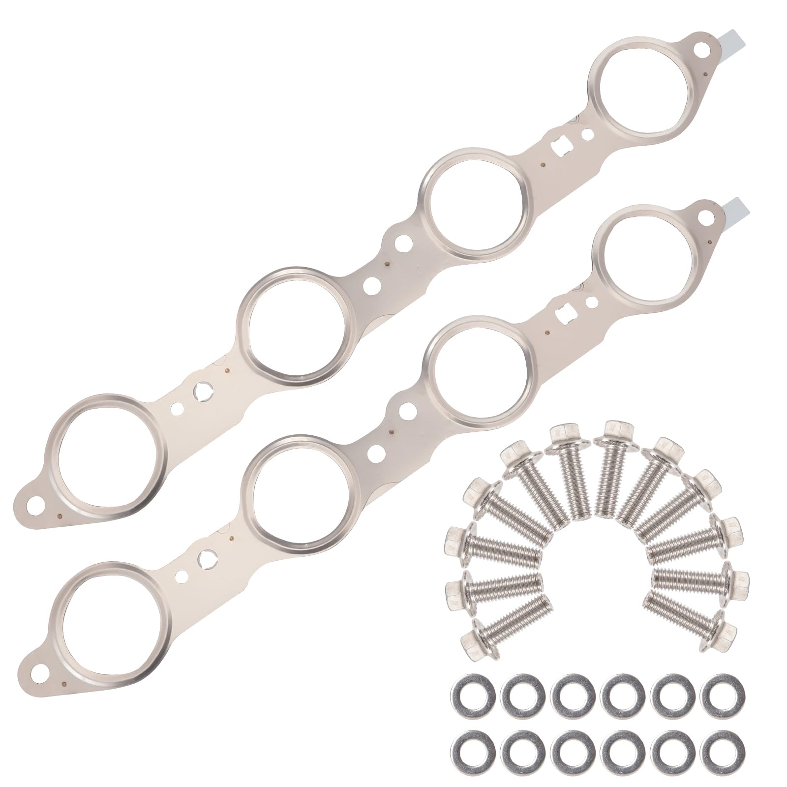 Photo 1 of 12617944 Exhaust Manifold Gasket Set Compatible with Silverado Sierra Suburban 1500 2500 HD Yukon CTS Escalade MLS LS LQ LM7 4.8L 5.3L 5.7L 6.0L 6.2L, Manifold Gaskets with Bolts