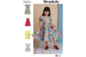 Simplicity Girl's Full Skirt Dress Sewing Patterns, Sizes 3-8