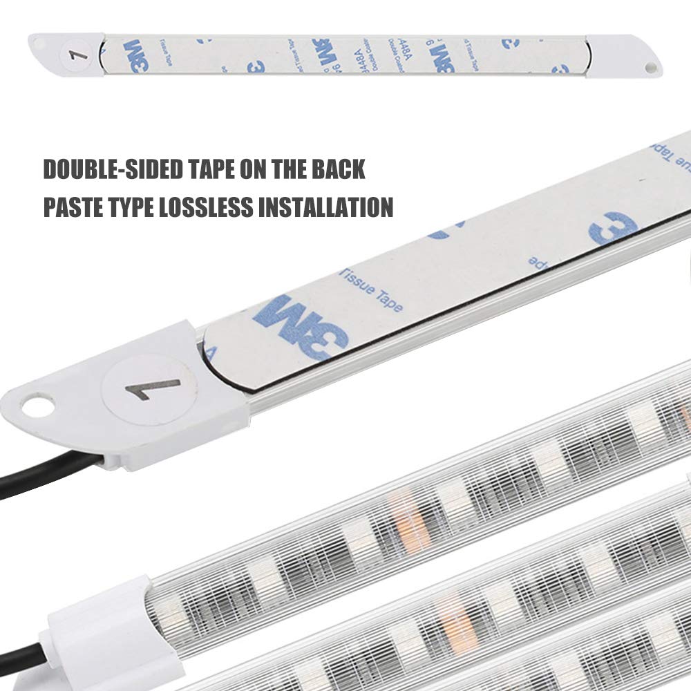 FICBOX Car LED Strip Lights, 4pcs 48 LED Multi Color Music Car Strip Light Under Dash Lighting Waterproof Kit with Sound Active Function and Wireless Remote Control,Car Charger Included