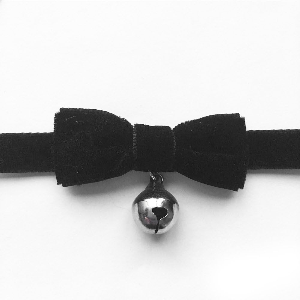 3GARDEN COS Gothic Lolita Bow Bells Velvet Ribbon Lace Necklace Choker: Jewelry