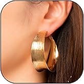 Gold Hoop Earrings for Women Large Huggie Hoop Earrings Exaggerated Big Circle Earrings Wide Silver Hoop Earrings Trendy Gold Statement Earrings Jewelry for Women