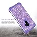 LONTECT Compatible Galaxy S9 Plus Case Luxury Glitter Sparkle Bling Heavy Duty Hybrid Sturdy High Impact Shockproof Protective Cover Case for Samsung Galaxy S9 Plus - Shiny Purple