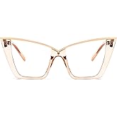 FEISEDY Fashion Cat Eye Blue Light Blocking Glasses for Women Fake Retro Eyeglasses Oversized Stylish Eyewear Frame B0240
