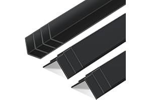 Sasylvia 10 Pcs Wall Corner Protector Guards, 1-1/2 x 48 Inches Avoid Scratching Scuffs, Black Vinyl Corner Trim Molding, Ease Install & Cleaning for Door Countertop Furniture Cabinet Protection