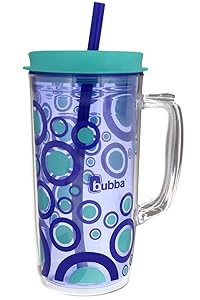 Bubba Envy Insulated Tumbler with Straw, 48oz-Ideal Travel Mug with Handle that is Impact, Stain, Sweat, and Odor Resistant-Insulated Water Bottle to Take on the Go- Vineyard with Bubble Graphic