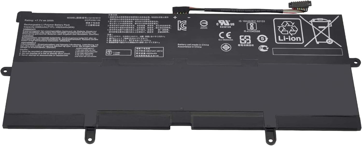 ASKC C21N1613 Laptop Battery for Asus Chromebook Flip C302 C302C C302CA C302CA-DH54 C302CA-GU006 GU001 GU010 GU011 Series C21PQC5 0B200-02280000M 7.7V 39Wh - Image 4