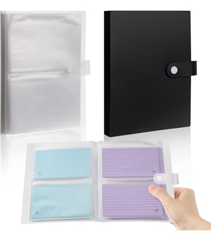 3x5 Inch Index Card Binder With 3-Pocket Sleeves - Organizer For Recipes,  Flashcards, Notes, Portable & Durable 40 Pocket Double Sided Sleeves