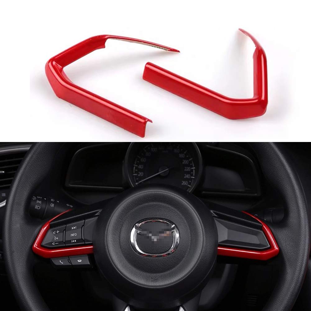 Duoles 2 Pcs Red Abs Car Styling Auto Accessories Interior Decoration Steering Wheel Buttons Sequins Cover Trim For Mazda 3 6 Cx 4 Cx 5 Cx 9 Mx 5 Buy Online In Chile At Chile Desertcart Com Productid