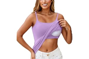 Tops for Women Basic Tank Tops Layer Padded Bra Built in Bra Adjustable Spaghetti Strap Workout Yoga Shirts