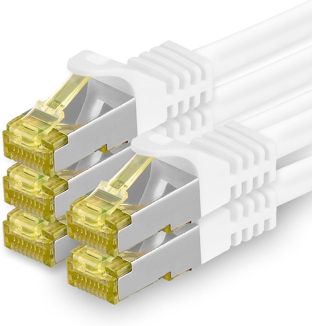 Cat.7 Patch Cable Set, S/FTP (PiMF) Ethernet LAN Network Cables, 10 Gigabits/10000 Mbps, High Speed