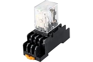 DIANQI 1PC AC 110V-120V 14-Pin 5Amp Electromagnetic Power Relay 4PDT 4NO+4NC Relay Coil with Socket Base with LED Indicator Light