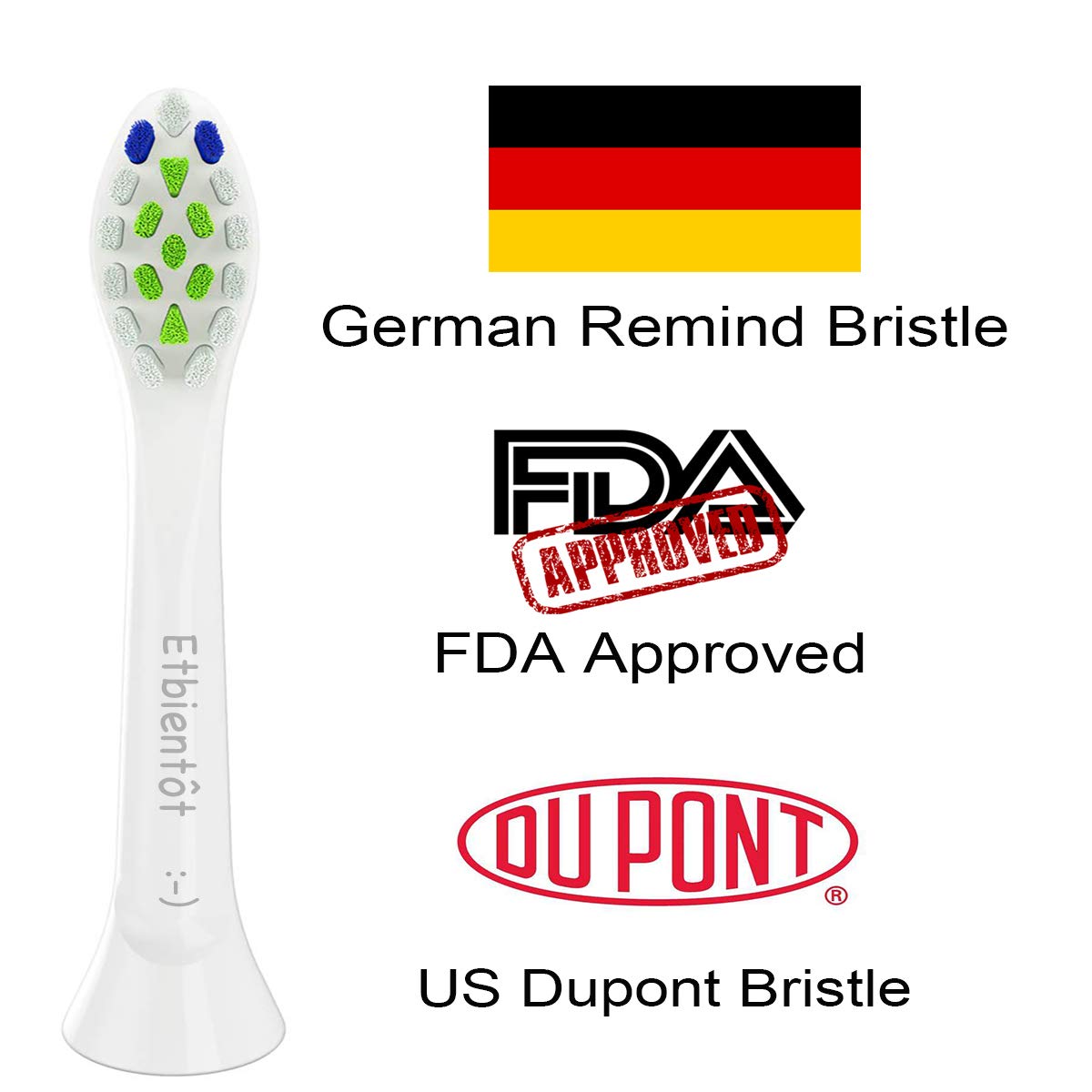 DiamondClean Replacement Brush Heads, Compatible with Philips Sonicare Electric Toothbrush HX6063/64,HX9350/40 Fit for Sonicare Plaque Control, Gum Health, FlexCare, EasyClean and HealthyWhite 4 Count