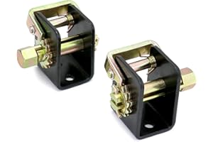 QWORK Lashing Winch, 2 Pack (1 Left, 1 Right) Lashing Truck Tie Down Winch, for 2" Webbing, Steel Bolt On Weld On Track Tie D