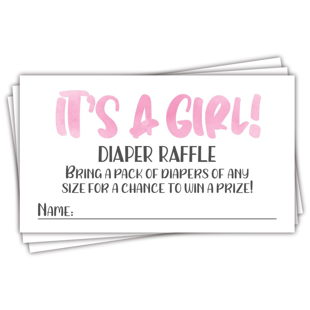 amazoncom 50 pink watercolor its a girl diaper raffle tickets