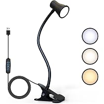 Kit 12 Luminárias De Leitura LED Recarregáveis - Clip Com 3 Níveis De Brilho - Para Cama E Mesa