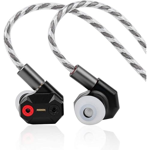 Linsoul Shuoer Tape Pro Composite Electrostatic Dynamic Driver HiFi in-Ear Earphone with Adjustable Bass, Detachable 2Pin Cable for Audiophile Musicians (Black)