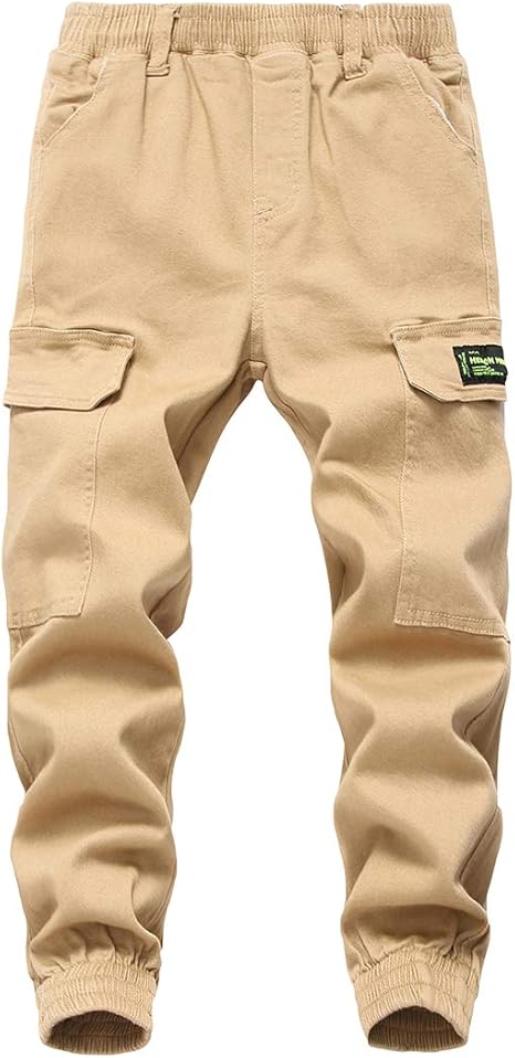 Short Cargo Garçon En Coton - Taille élastique, Confortable, Respirant, Poches Pratiques, Pour Loisirs Et Sport