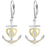 Palpitate Anchor Earrings Dangle Sterling Silver Dangling Earrings for Women Mather day Jewelry Gifts