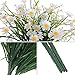 DearHouse 7 Stems Artificial Full Blooming Daisy Flowers 4pcs Fake Diasy Flowers,Flower Buds and Artificial Greenery Flower Arrangement for Home Garde (White)
