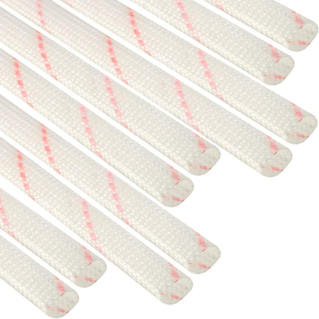 sourcing map 10pcs Fiberglass Heat Shield Sleeve 6mm(1/4-inch) ID x 2.9ft Adjustable PVC Silicone Fiberglass Sleeve Pipe