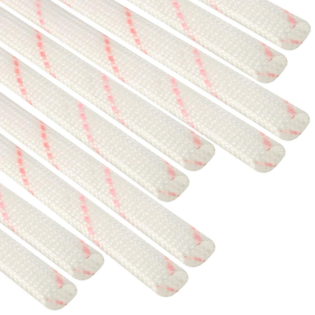 sourcing map 10pcs Fiberglass Heat Shield Sleeve 6mm(1/4-inch) ID x 2.9ft Adjustable PVC Silicone Fiberglass Sleeve Pipe