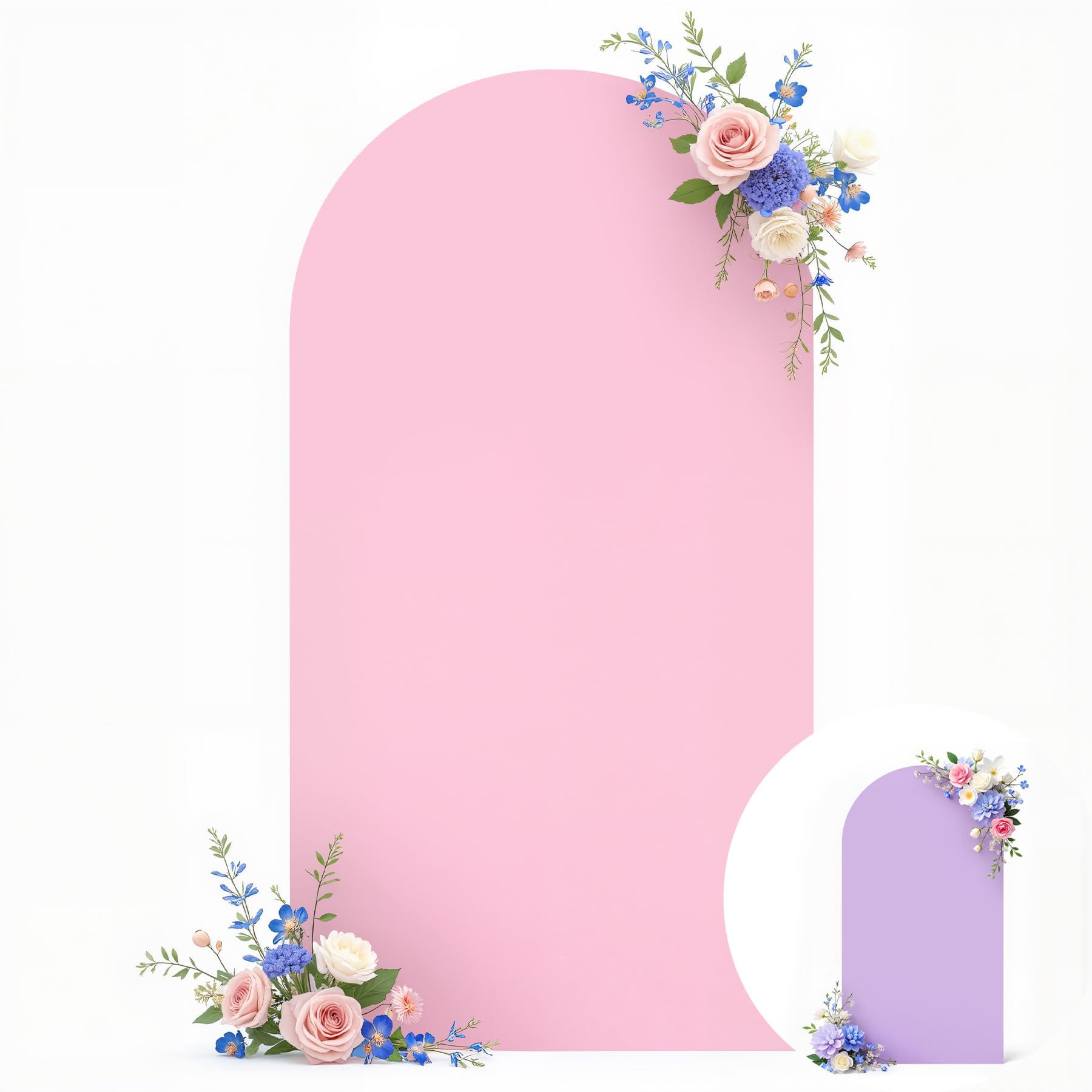 Photo 1 of Wedding Arch Backdrop Cover, 6FT Purple Pink Arch Cover Stretchy Backdrops, Double-Sided Arch Stand Covers for Wedding Ceremony, Baby Shower, Birthday Party Decoration