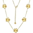 UOOANUO Clover Necklace for Women 18K Gold Plated Stainless Steel Four Leaf Clover Necklace Lucky Simple Dainty Necklace Jewelry