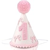 BARKBUDDIEE Bow 1st Birthday Hat for Girls - First Birthday Hat Crown for Party Decorations