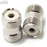 Ancable 2-Pack SO-239 / PL-259 UHF Female to Female Coax Cable Barrel Adapter Connector PL259 Coupler Plug for CB HAM Radio A