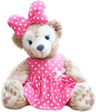 Amazon Cushu Cush シェリーメイ コスチューム Duffy Shelliemey ミニーちゃんみたいな濃いピンクの水玉ワンピース リボン 43cm Sサイズ用 ぬいぐるみ おもちゃ
