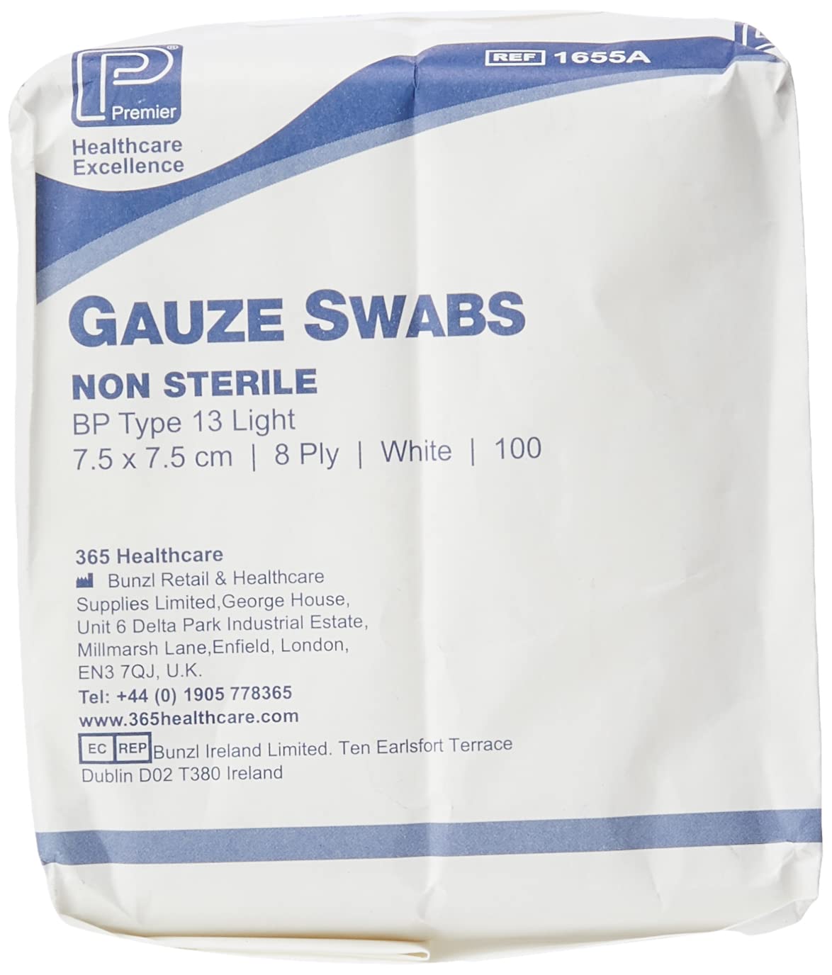 C&P MEDICAL 7.5 cm x 7.5 cm Gauze Swabs - Pack of 100