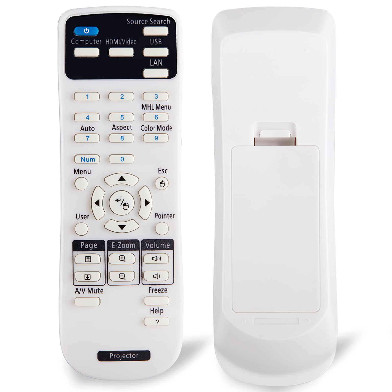 Photo 1 of Projector Remote Control Only for Epson LCD Home Cinema, Powerlite, EB-,EX,VS, H, BrightLink, EMP- Series Projectors Remote Replacement