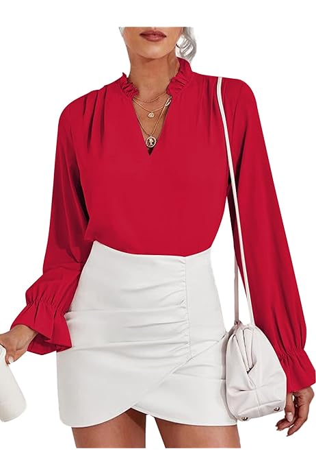 cute red blouses