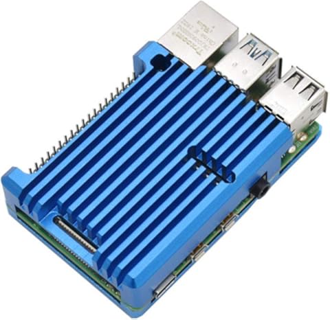 Facibom Carcasa Protectora de AleacióN de Aluminio Carcasa CNC Carcasa de Metal Apta para Raspberry Pi 4 (Azul)
