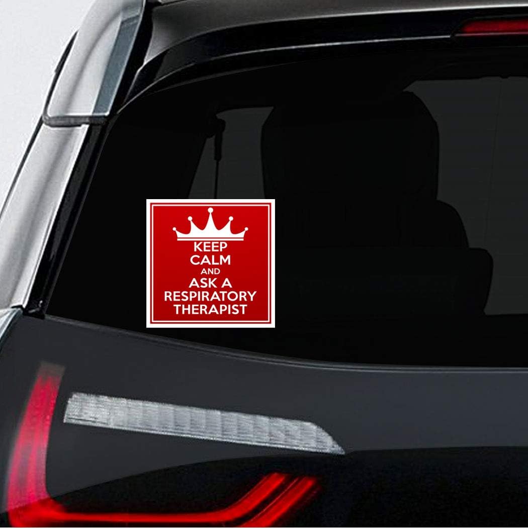 Makoroni - Keep Calm and Ask A Respiratory Therapist Car Laptop Wall Sticker Decal - 4.5 by 4.5 inc.