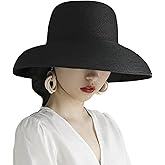 YEKEYI Sun Hats for Women Wide Brim Beach Hat Straw Hat UPF Travel Foldable Brim Summer UV Hat