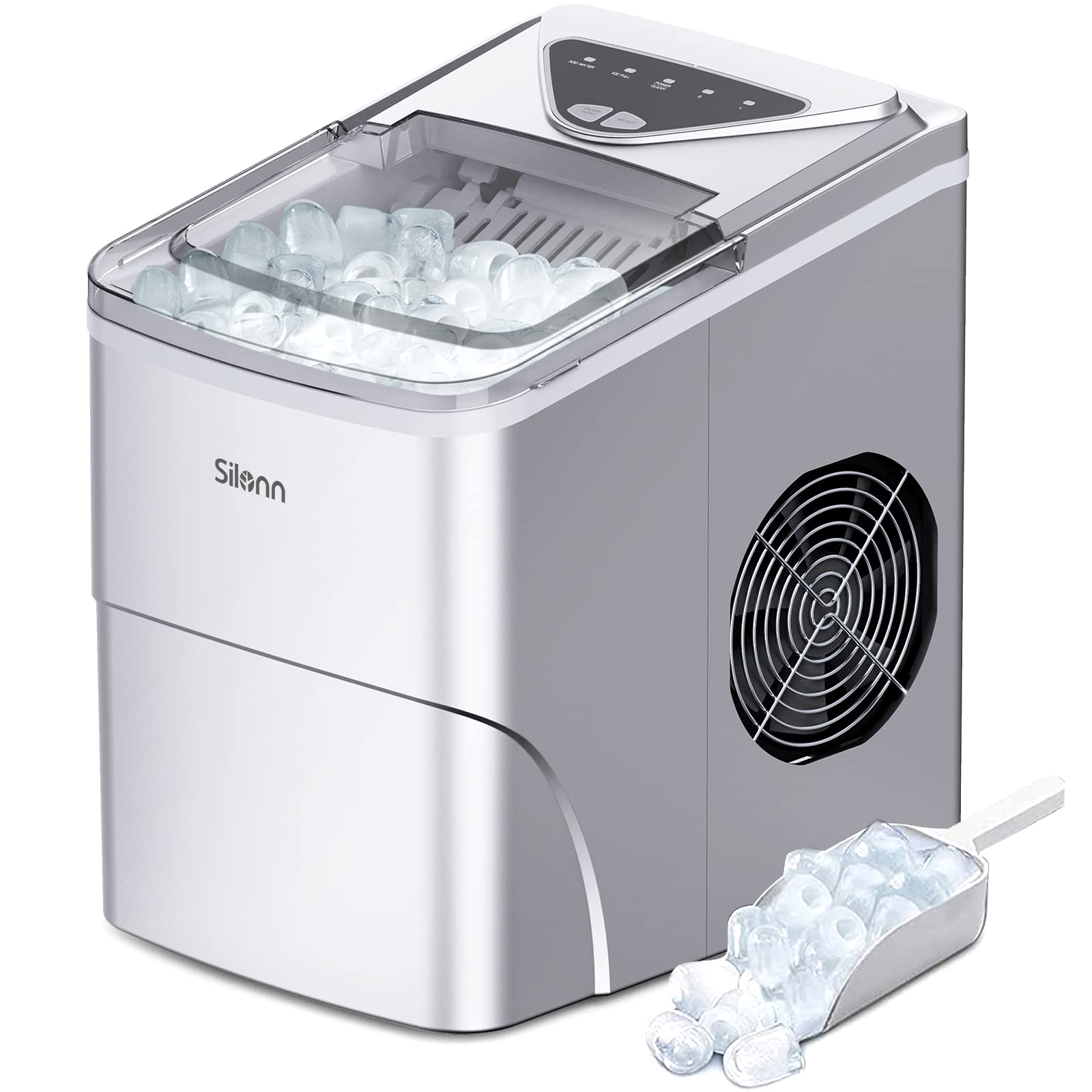 Silonn Ice Makers Countertop, 9 Cubes Ready in 6