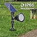 Solar Spot Lights Outdoor, 18 LED Bright Solar Powered Lights Outdoor Waterproof IP65 with 2 Modes Auto On/Off Landspace Flood Light for Flag Pole Palm Tree Sign Statue Garden Yard Patio (2 Pack)