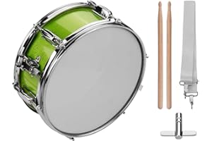 Sunydog 12inch Snare Drum, Snare Drum Head, Snare Drum Set for Students with Drumsticks Shoulder Strap Drum Key for Student Band (Green)