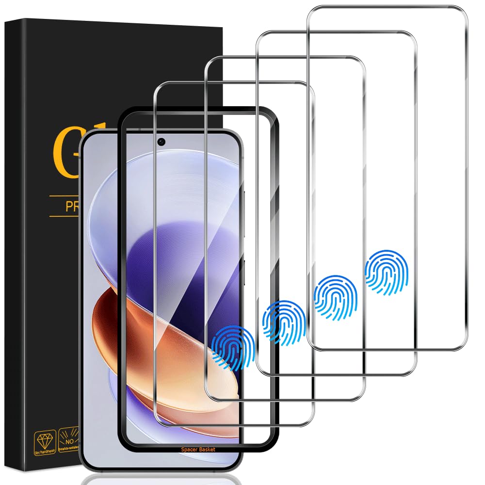 SunColorful 4 Pack Galaxy S24 Screen Protector,Full Coverage,9H Hardness Tempered Glass,Support Fingerprint Unlock,Free of Bubbles,High-Definition Clear,Easy to install frame（6.2 Inch）